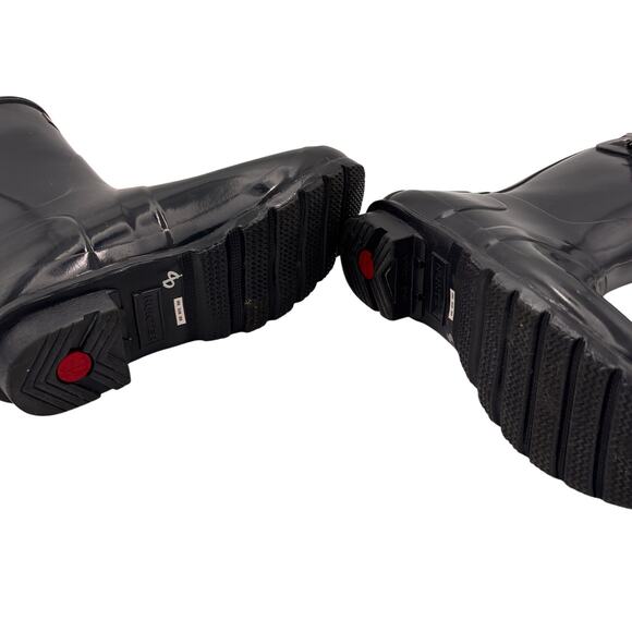 Hunter Original Short Gloss Rain Boots in Black Size 8 - Picture 7 of 8